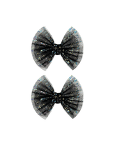 Black Tulle Bow Clips